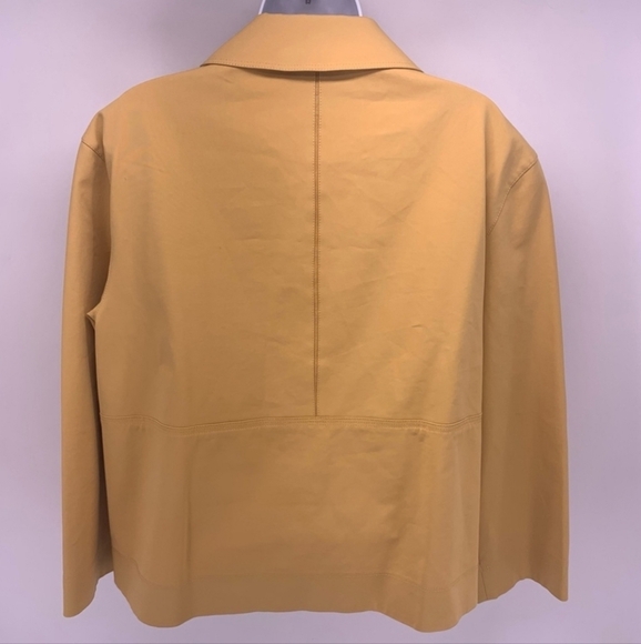Lafayette 148 New YORK Butter Gold Yellow Crop Rain Jacket Lg - Picture 2 of 8